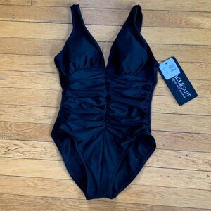 NWT Miraclesuit Women’s Circe Tummy Control One Piece Swimsuit | Black | 12